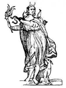 Диана с серпом Луны. В. Картари, 1647 г.