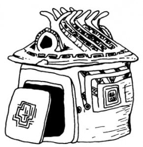 Дом. Этрусская погребальная урна для пепла как символ дома умершего. Терракота, ок. 780 г. до н. э.