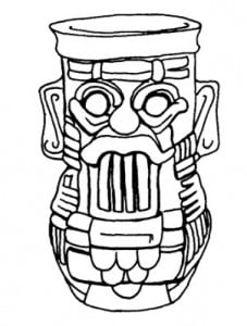 Дождь: Древнемексикан ский бог дождя Тлалок. Нефритовый сосуд. Сапотекская культура