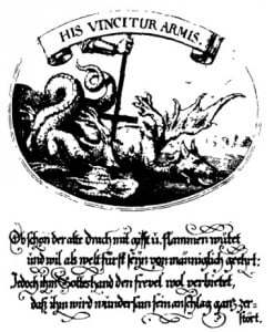 Дракон дьявола. Эмблема на меди. В. X. фон Хохберг, 1675 г.
